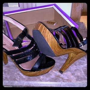 Black Patent leather strappy sandals